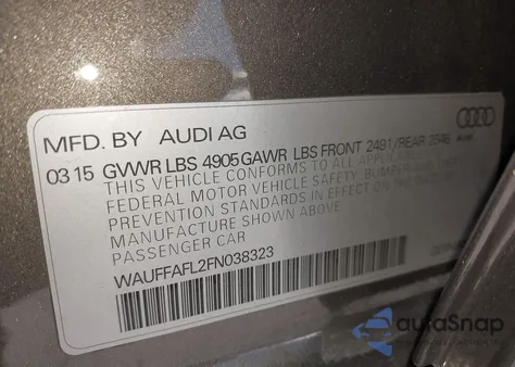 2015 Audi A4 2.0T Premium from USA, damaged, VIN WAUFFAFL2FN038323